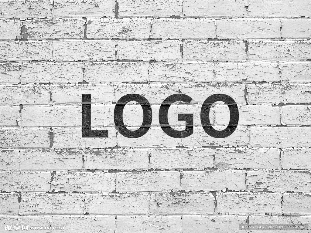 logo样机墙复古