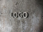 logo样机墙上
