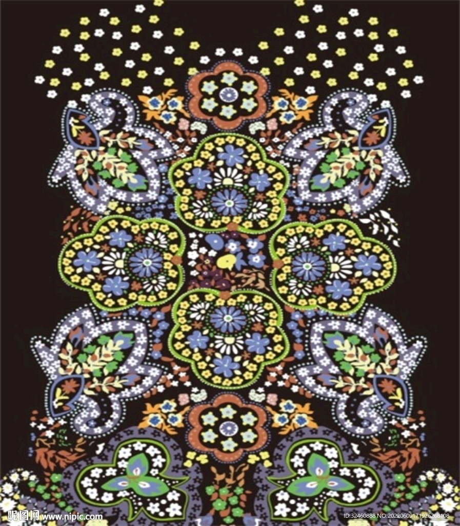 黑底花