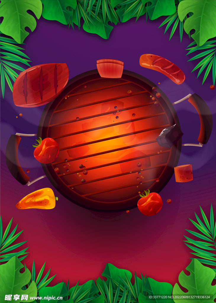 创意烤肉背景