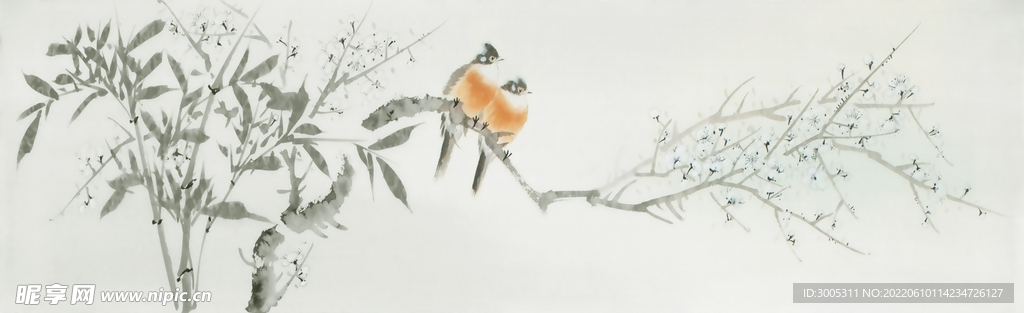 装饰画 水墨画 鸟