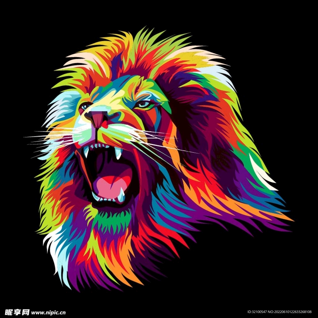 彩色狮子