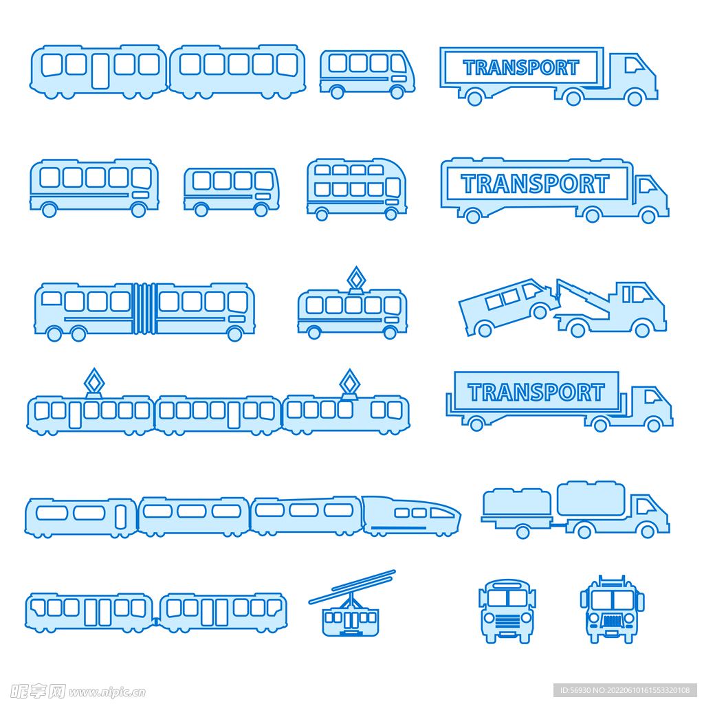 城市交通列车货车图标