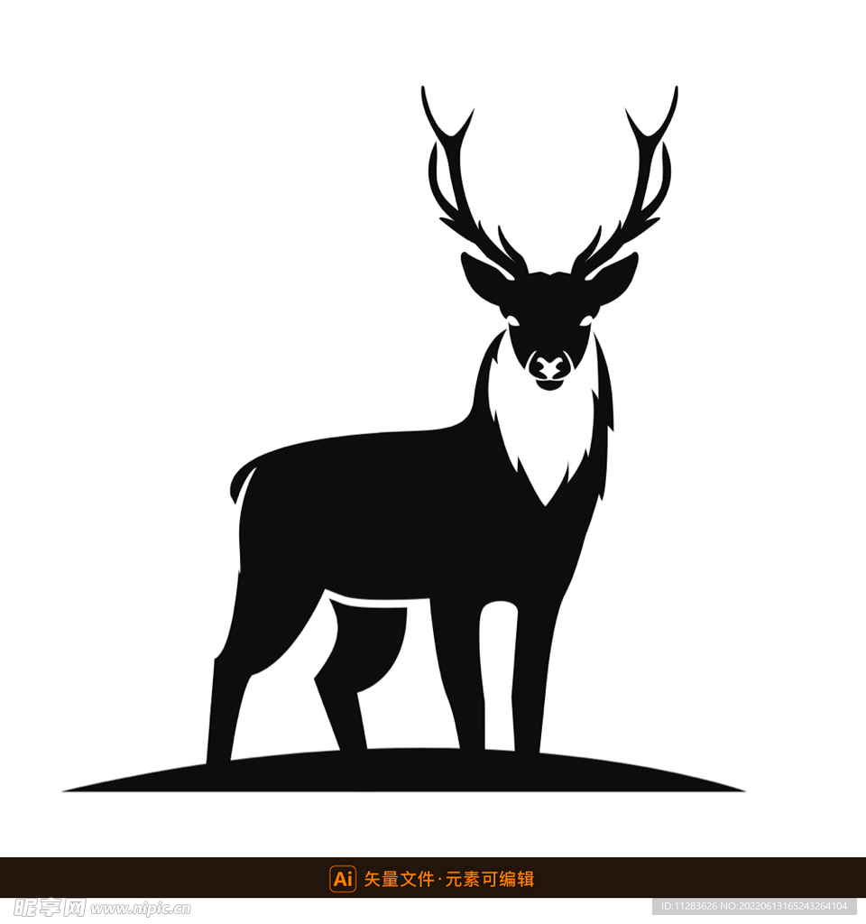 鹿剪影图标