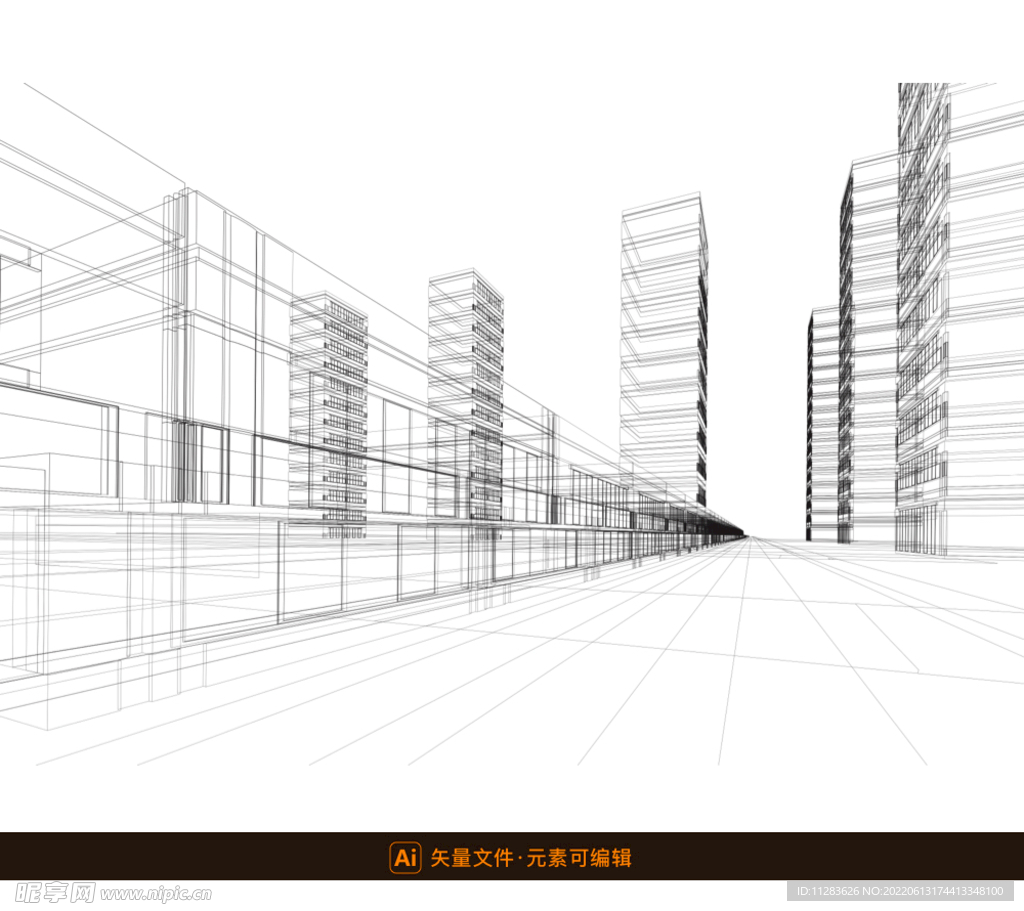 城市建筑透视线条