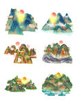 中国风山峰