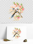 喜鹊插画元素