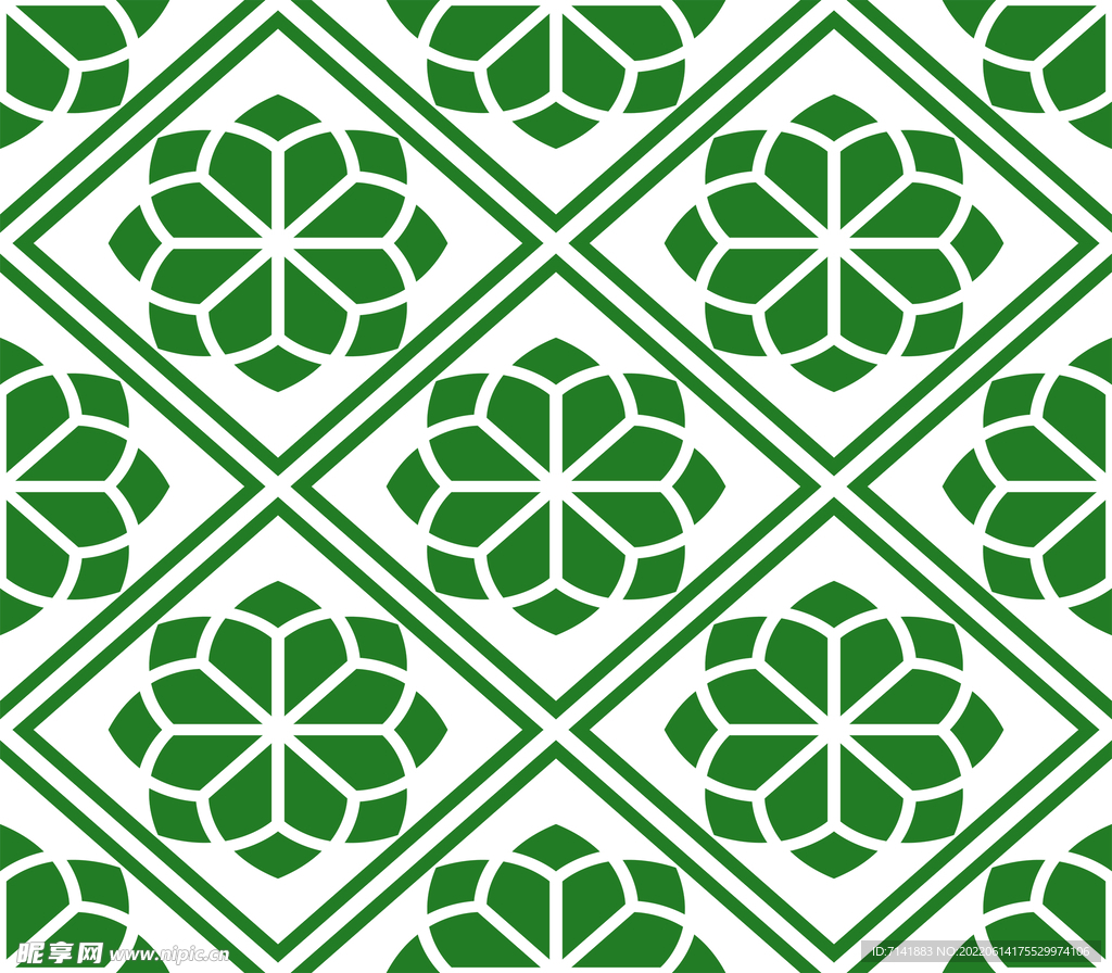 绿色花纹