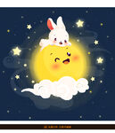 兔子与月亮可爱海报