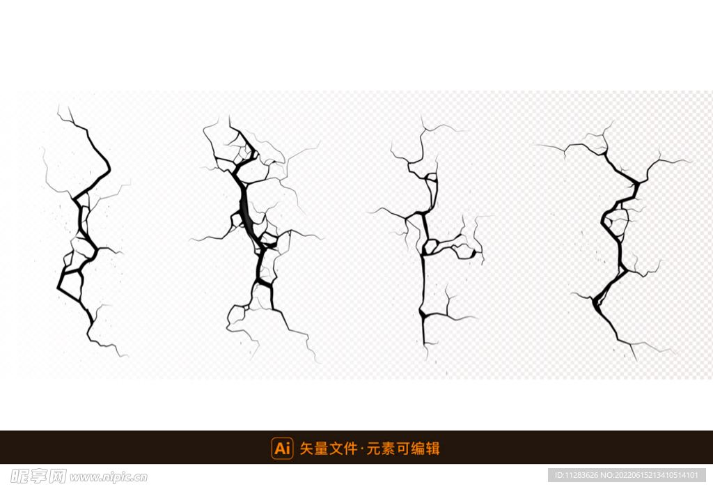 裂缝裂纹矢量素材