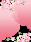 创意简约温馨粉色樱花手绘边框