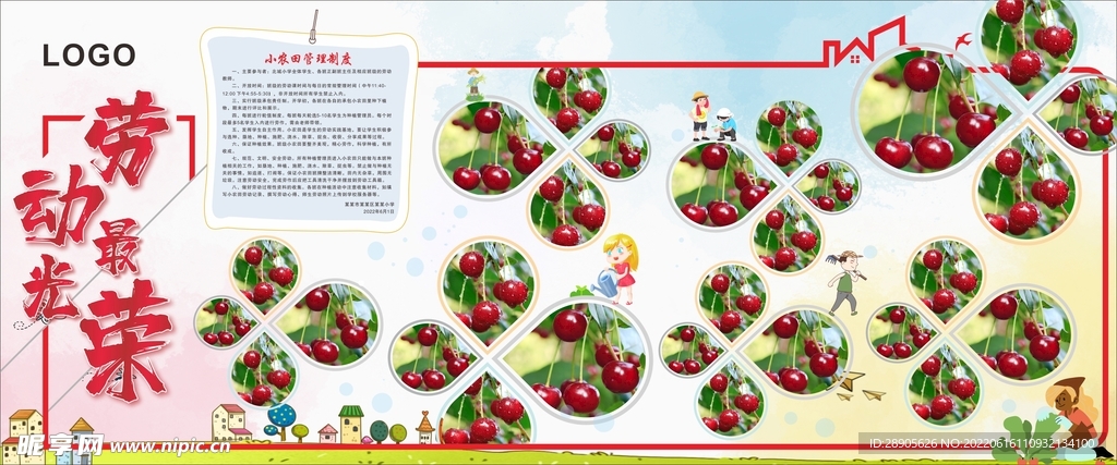 劳动最光荣学校小农田展板