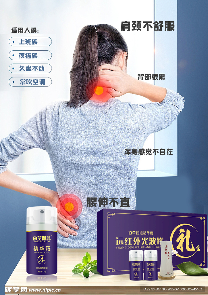 腰背疼痛海报