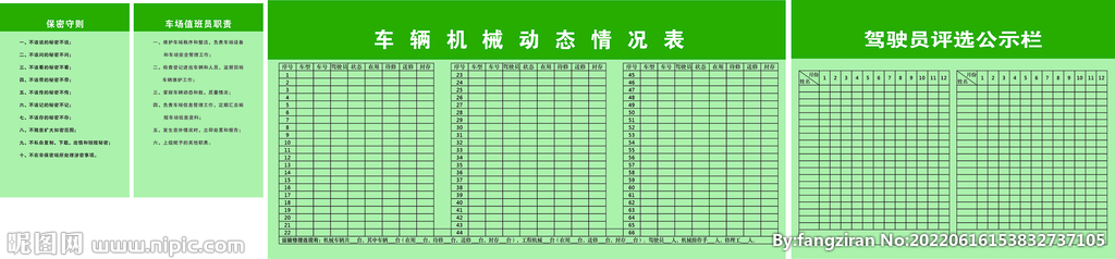 车辆机械动态情况表