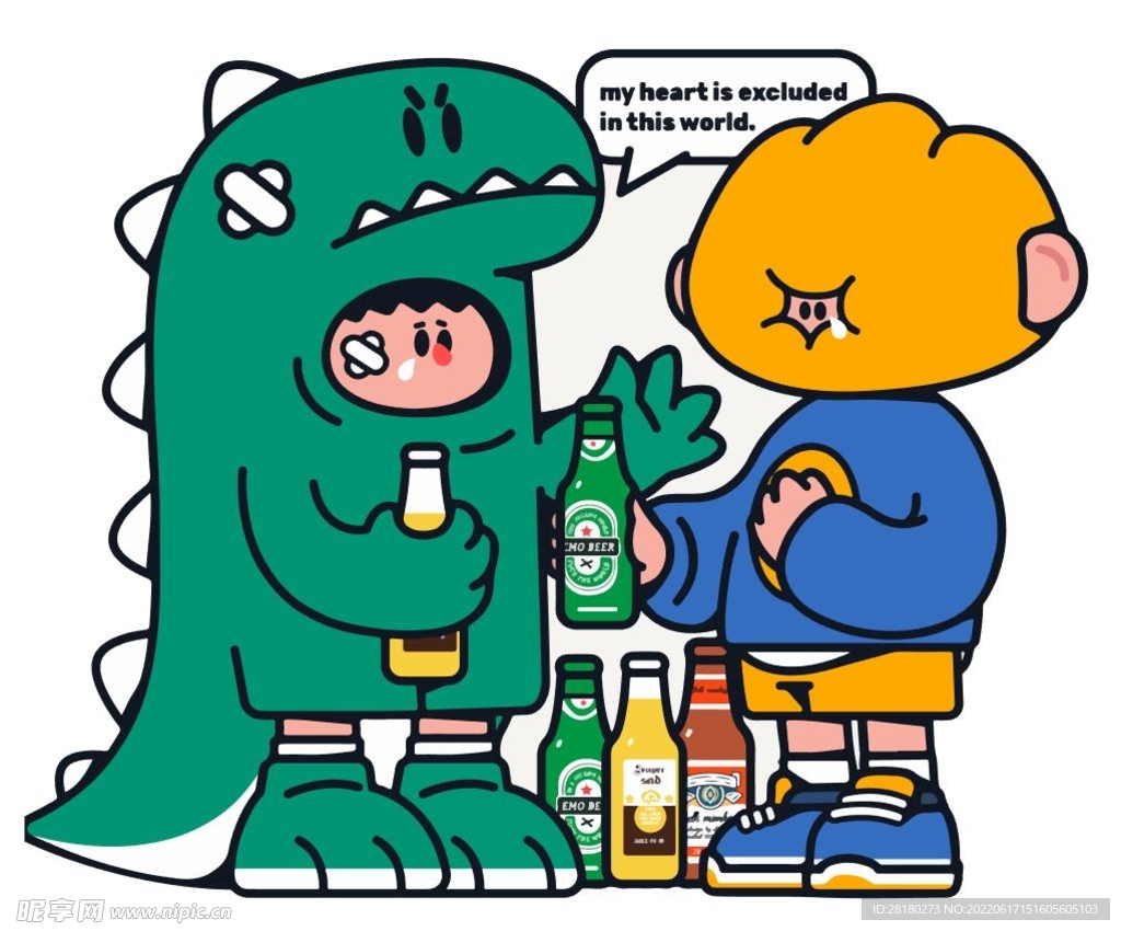 恐龙喝酒