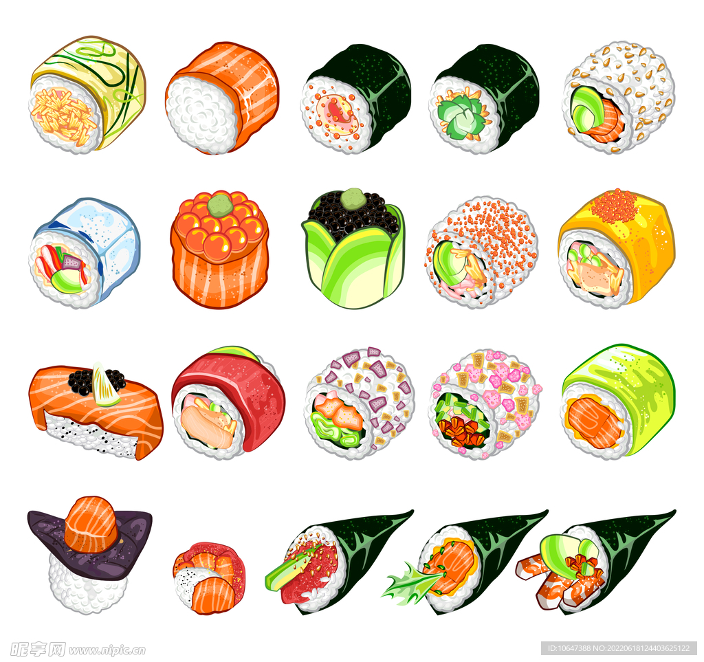水彩食物 — 寿司 |插画|商业插画|youngSir - 原创作品 - 站酷 (ZCOOL)