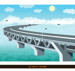 跨海大桥矢量插画