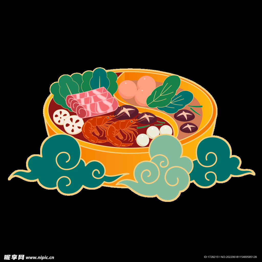 手绘  食物  火锅     