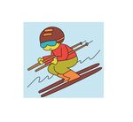 滑雪运动卡通人物冬季运动