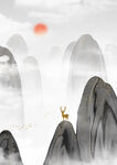 中国风水墨山水画 