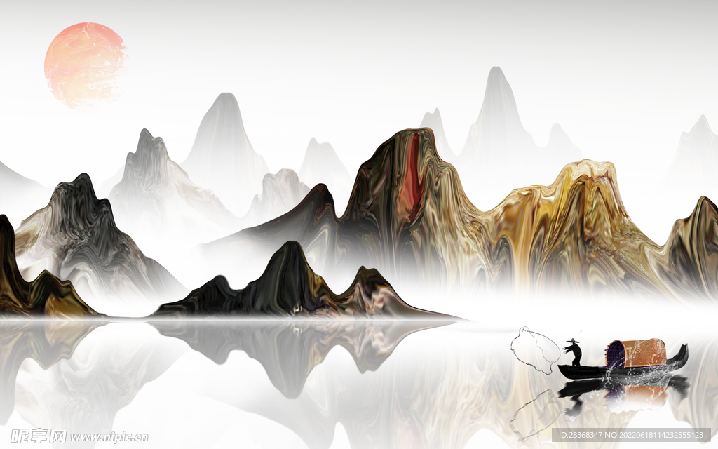 中国风水墨山水画 