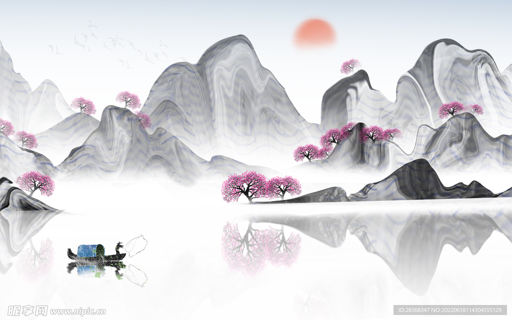 中国风水墨山水画 