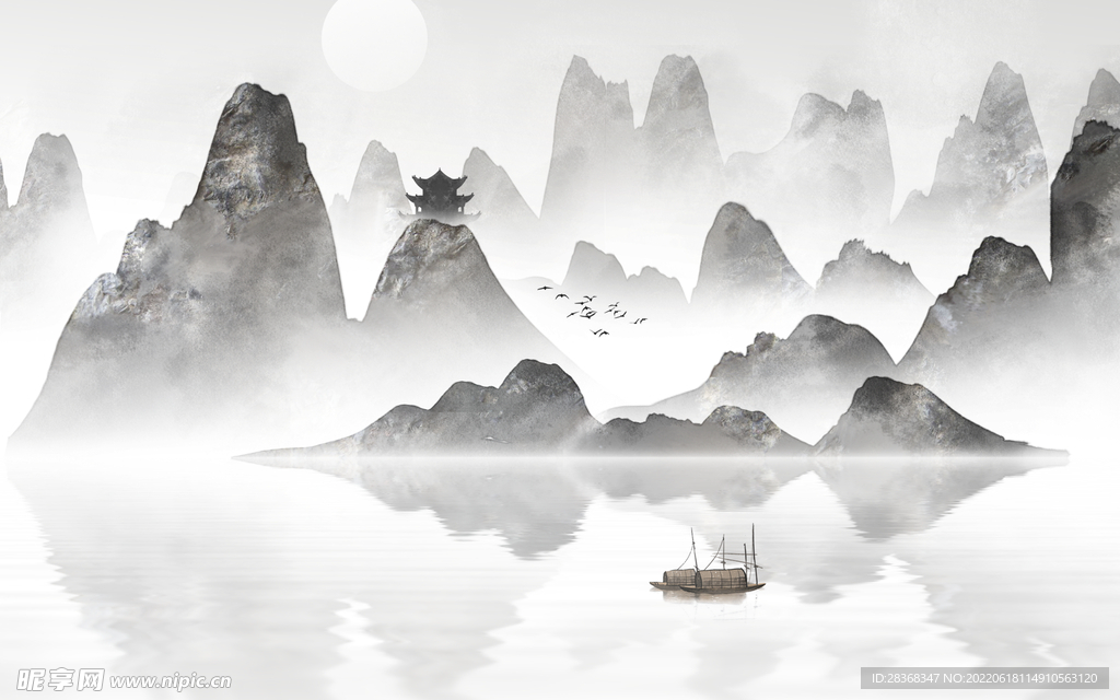 中国风水墨山水画