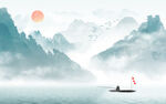 中国风水墨山水画 