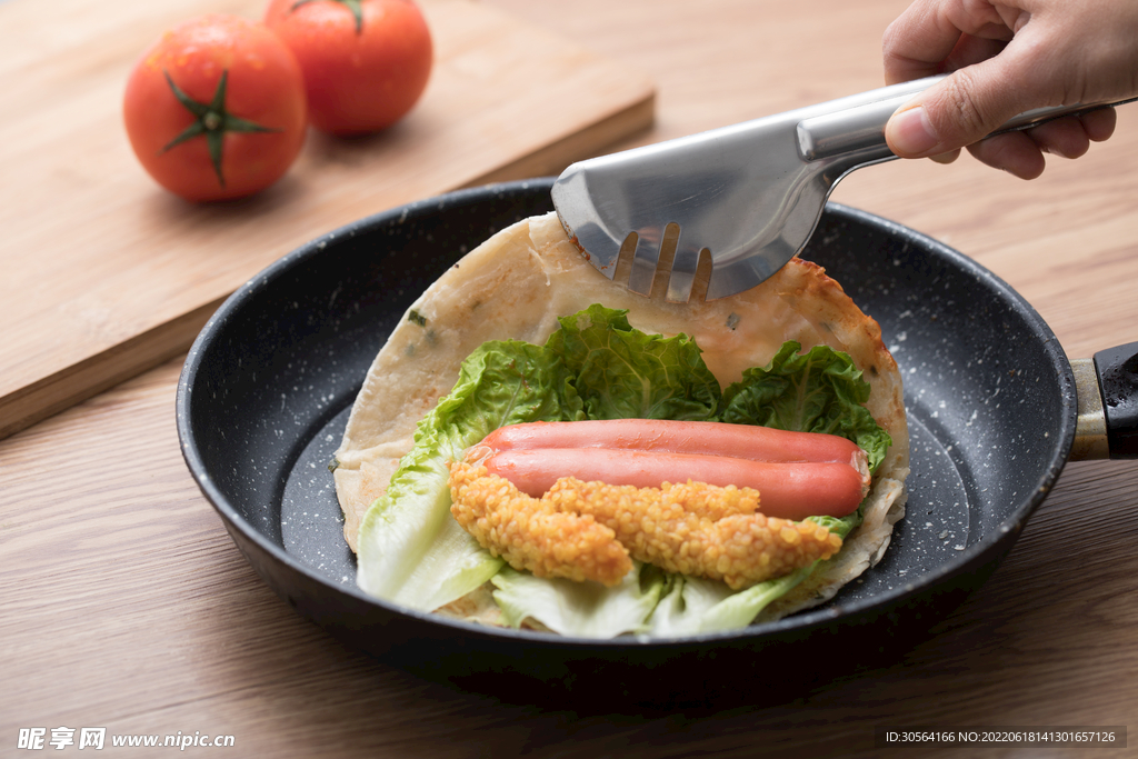 炸鸡鸡柳煎饼美食