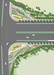 道路彩平图分层素材图片