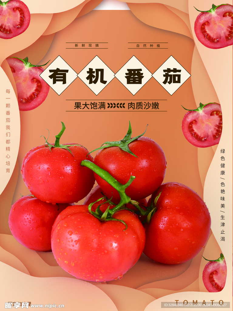 中国风西红柿番茄销售海报