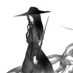 武侠水墨人物画 