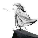 武侠水墨人物画 