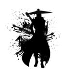 武侠水墨人物画  