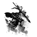 武侠水墨人物画
