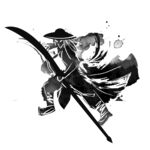 武侠水墨人物画 