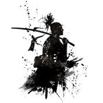 武侠水墨人物画   