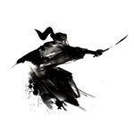 武侠水墨人物画   