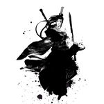 武侠水墨人物画 