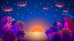 梦幻森林夜景