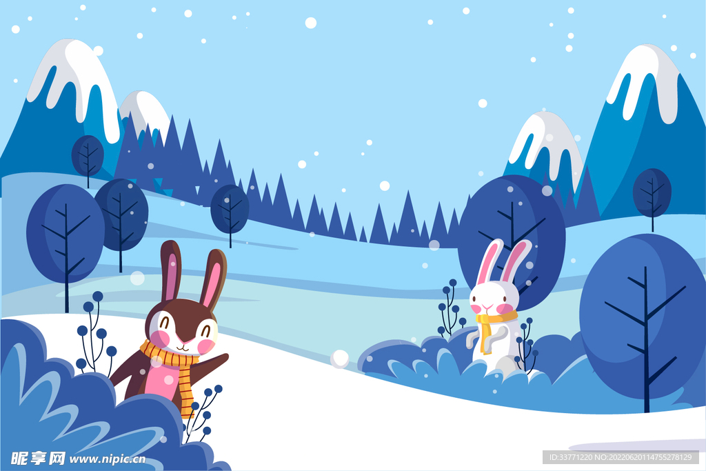 雪地里的兔子