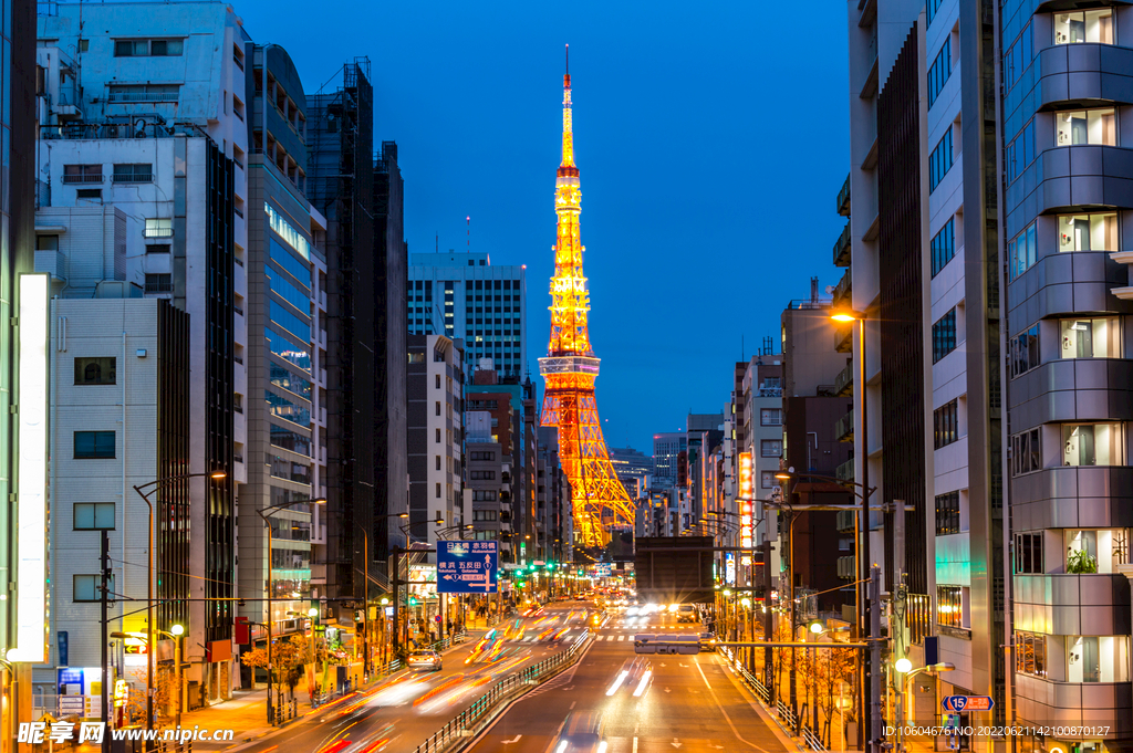 日本黄昏东京塔