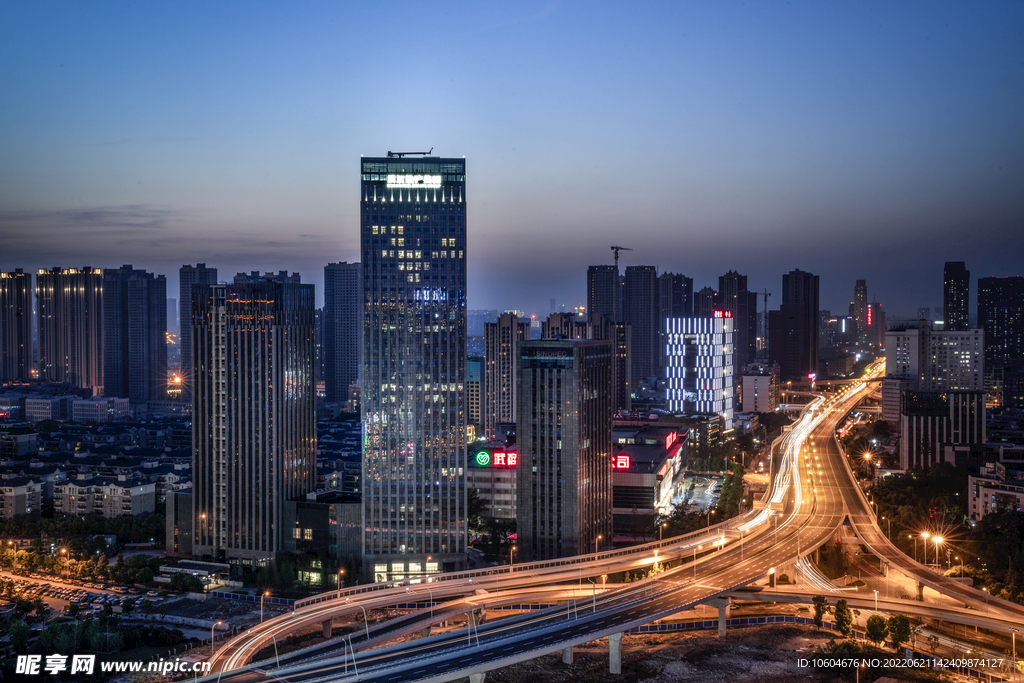 武汉城市建筑夜景