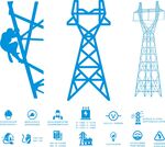 电力安全类铁塔矢量图