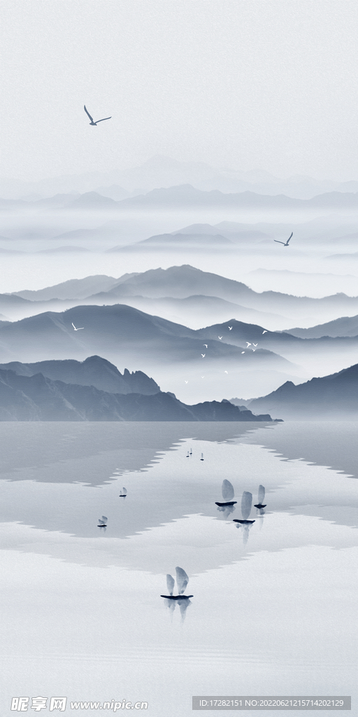 水墨山水画          