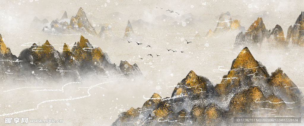 水墨山水画          