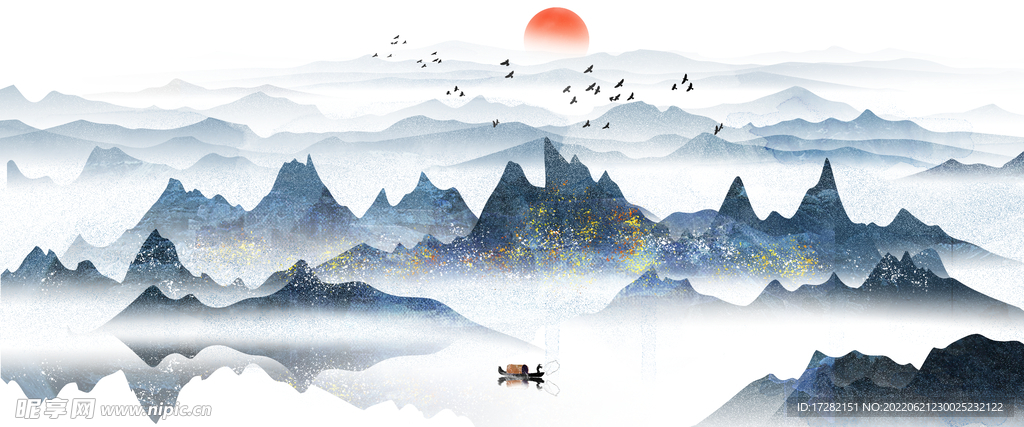 水墨山水画          