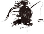 武侠水墨人物画 