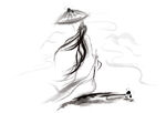 武侠水墨人物画