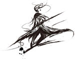 武侠水墨人物画 